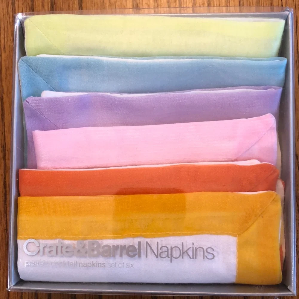 COPY - Crate & Barrel Pastel Cocktail Napkins Set of 6. Never used.